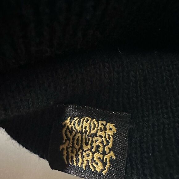 Liquid Death Beanie Black & Gold One Size - Picture 3 of 3